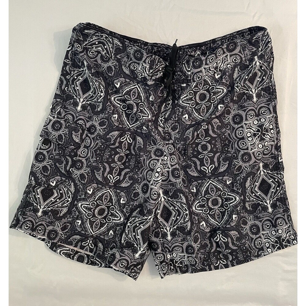 Kanu Surf Boardshorts Mens Size 2X  Swim Trunks Black White Bathing Suit